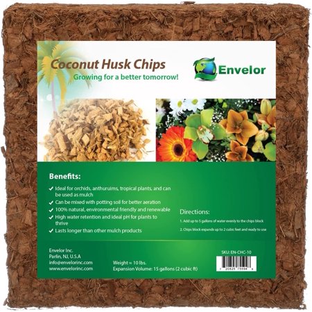 Coco Coir Chips Orchid Potting Mix 10 Lb Brick Mulch Potting Soil Indoor Plant Planting Chips Coconut Fiber Substrate Orchid Bark Growing Media Coir Husk Chips Compressed Coconut Coir