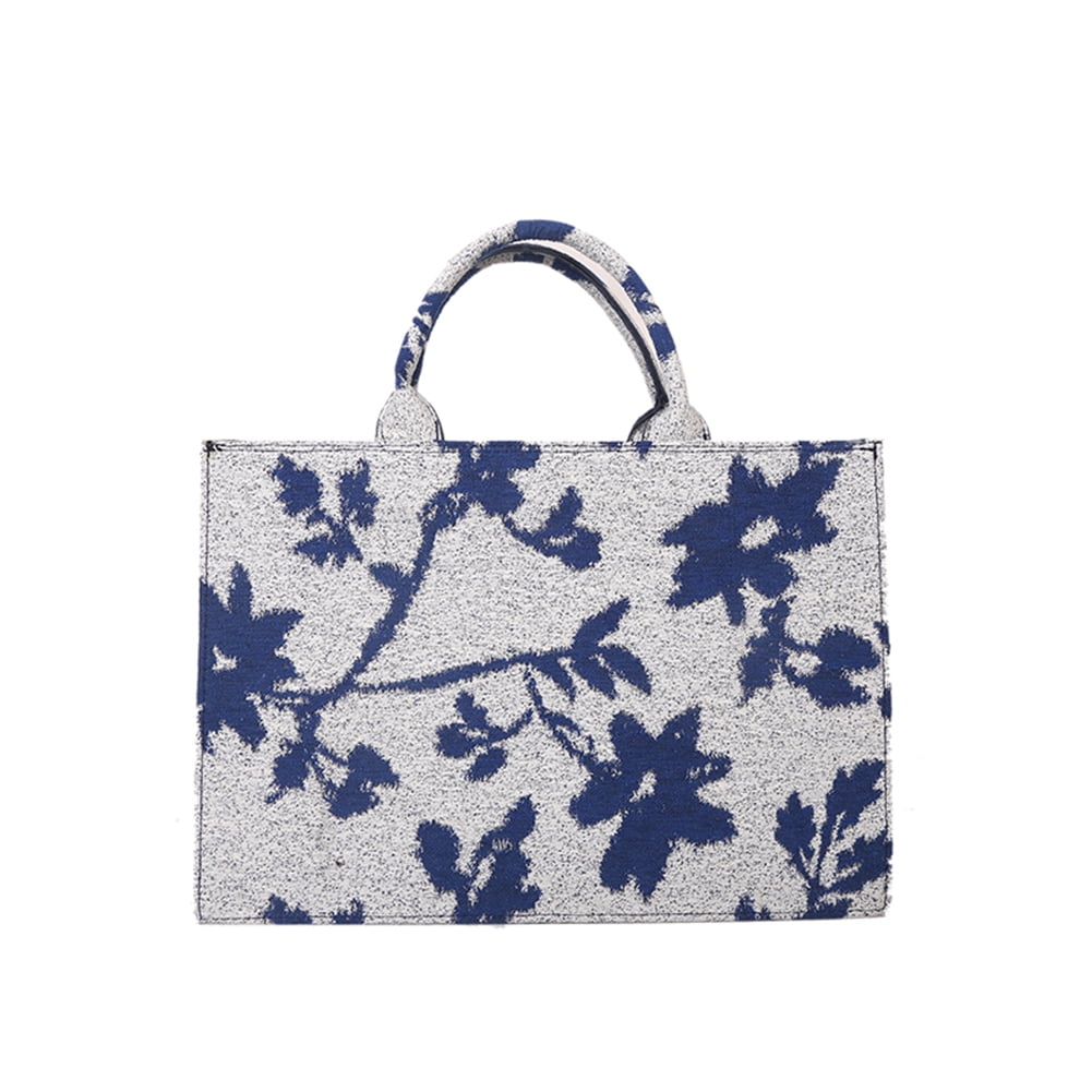 Flower Design Print Messenger Shoulder HandBag Crossbody Women Blue Bag 