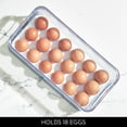 thumbnail image 2 of iDesign Crisp BPA-Free Plastic Stackable Refrigerator Egg Bin, Clear, 2 of 8