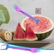 thumbnail image 3 of Tenedor cortador de sandía de acero inoxidable 304 con cuchilla incorporada, herramienta 2 en 1 para cortar y servir fácilmente cubos de fruta, juego de 2, 10 pulgadas, 3 of 9