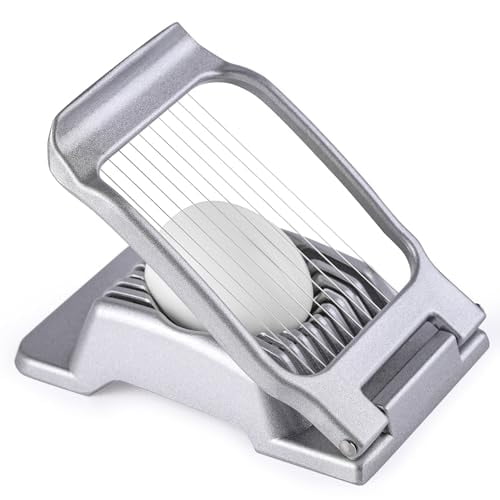 Egg Slicer for Hard Boiled Eggs,Stainless Steel Wire,Heavy Duty Aluminium Egg Cutter Dishwasher Safe for Egg Strawberry Soft Fruit