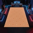 thumbnail image 4 of Square Pattern Texture Rug 5x7ft Area Rugs Vintage Orange White Rugs Non Slip Machine Washable Indoor Throw Carpet for Living Room Bedroom Study Office Entrance Foyer, 4 of 7