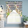 thumbnail image 6 of Swag Curtains Valances for Windows, Happy Easter Short Kitchen Window Curtains Over Sink, Floral Lambs Chicks Eggs Cafe Curtains Panel Set Of 2,Rod Pocket, 36 Inches Length Black And White Plaid, 6 of 9