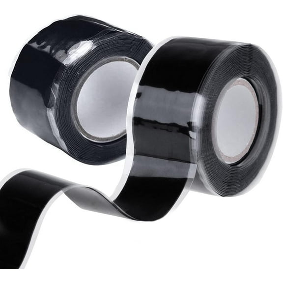 Superior Self Fusing Silicone Tape, Waterproof Barrier For Pipe And Hose Repair, Insulating Wrap That Ensures High Friction Grip, Black, 2 Volumes