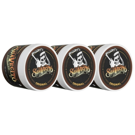 Suavecito Pomade For Men - Medium Hold Shine Water Based oz Pack Wax Like Flake All Day Hair Free Gel Hairstyles Easy To Wash Out