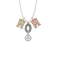 thumbnail image 2 of Delight Jewelry Silvertone Peace Sign Multi-Colored Crystal Mom Charm Necklace, 2 of 5
