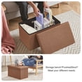 thumbnail image 5 of VECELO 24" Collapsible Srorage Ottoman, Linen Big Storage Bench Footrest Stool, Folding Use for Bedroom Living Room, Brown, 5 of 12