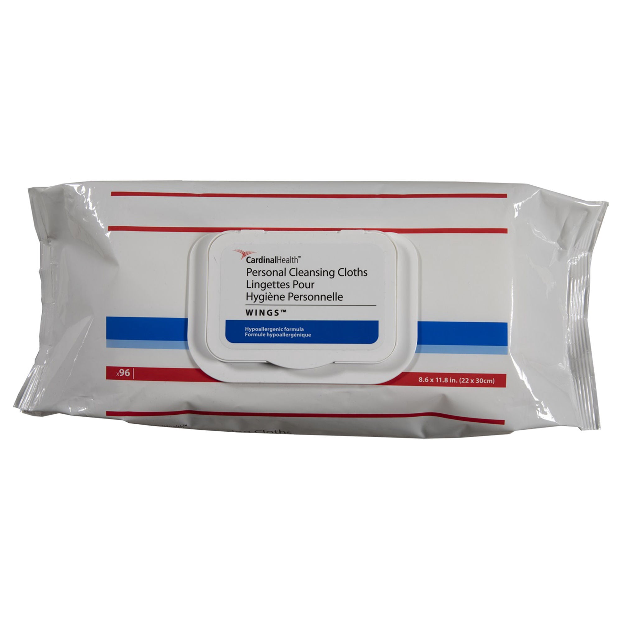 Cardinal Health Wings Personal Cleansing Wipe 8.6 X 11.8 Inch 5399S, 1 Pack 96 Wipes