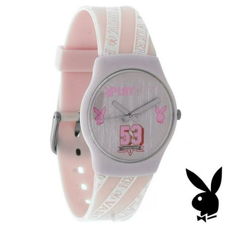 Ladies College Logo Quartz Watches - Pink Playboy Watch Bunny Logo VARSITY VIXEN Teens College Girls Ladies Women RARE HTF