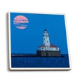 thumbnail image 1 of Chicago, Illinois, Lighthouse and Moon (Absorbent Ceramic Coasters Set of 4 Matching Images, Cork Back, Kitchen Table Decor), 1 of 3