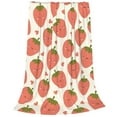 thumbnail image 2 of Pofeuu Hand Drawn Strawberry Print Ultra-Soft Micro Fleece Blanket,for Bed Or Sofa,All Season Throw Blankets Flannel Blanket-80"x60", 2 of 7