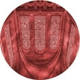 thumbnail image 1 of Ahgly Company Machine Washable Indoor Round Transitional Orange Area Rugs, 3' Round, 1 of 7