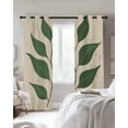thumbnail image 4 of Green Botanical Blackout Curtains for Bedroom Living Room Darkening Curtains 84 Inch Length 2 Panels Set Tropical Leaves Vintage Window Curtain Insulated Window Treatment Grommet Drapes 52"x84", 4 of 9