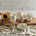 thumbnail image 2 of Tabletops Gallery Mosaico 4 Piece White Ceramic Mug Set, 15 oz., 2 of 5