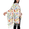 thumbnail image 5 of Cauagu Hello Summer2 Print Women Wrap Shawl tassels Scarves Retro Scarf 77.6"X28.3", 5 of 8