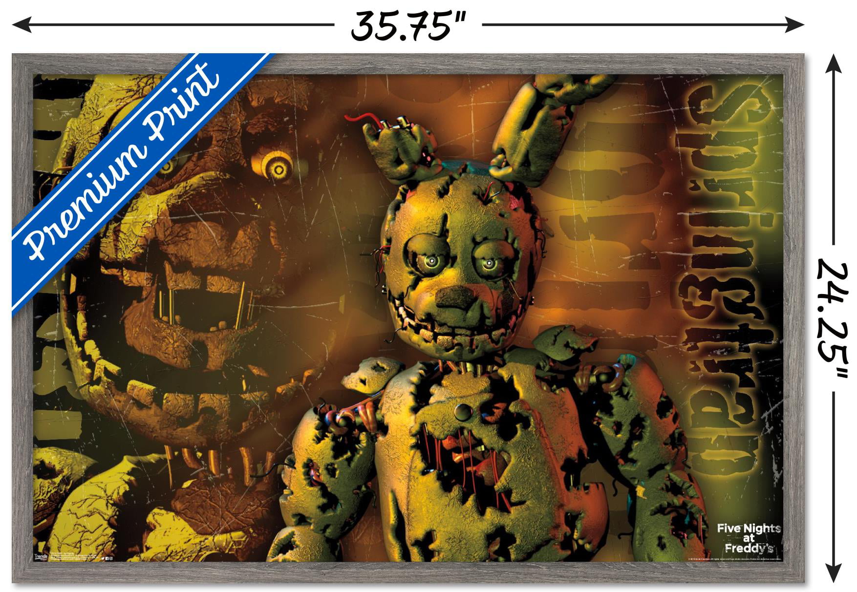 Five Nights at Freddy's - Springtrap Wall Poster with Push Pins, 22.375 x  34 