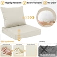 thumbnail image 4 of Outdoor Seat Cushion Set 22 x 22 Inch Waterproof & Fade Resistant Patio Furniture Cushions with Removable Cover, Outdoor Sofa Replacement Seat & Back Cushions for Chair Sofa Couch, Beige, 4 of 9