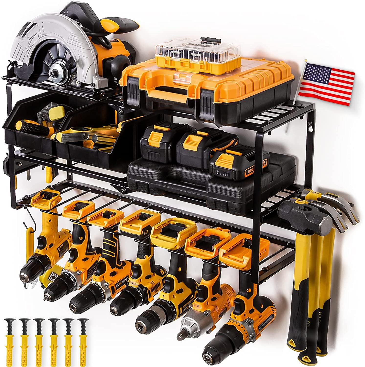 Power Tool Organizer for Tool Storage, Drill Holder Wall Mount, Tool