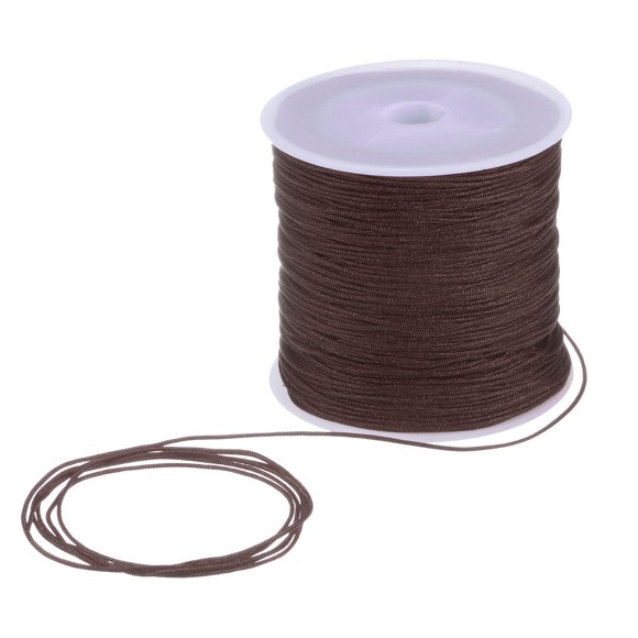 Unique Bargains 1mm Nylon Satin Cord 109 Yards Bracelet String Beading Thread, Brown