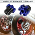 thumbnail image 2 of 13.5mm Motorcycle Slider Frame Aluminum Alloy Wheel Fairing Protection Crash Pad Protector Guard 53mm 48mm Screws Hex Key Blue 1 Set, 2 of 7