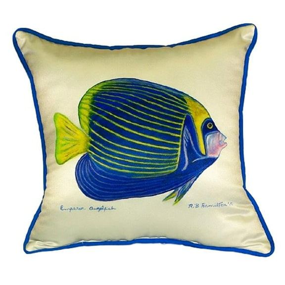 Betsy Drake HJ670 18 x 18 in. Emperor Angelfish Large Indoor & Outdoor Pillow