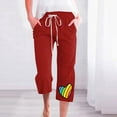 thumbnail image 2 of Pantalones de Mujer Casual Cintura Elástica con Impresión de Pascua, Sueltos Pantalones de Pierna Ancha Recta para Toda la Temporada, 2 of 3
