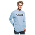 thumbnail image 2 of Daxton Retro Dallas Arch Font Long Sleeves T Shirt Soft Medium Weight Cotton, Sky Tee Black Font, 1XL, 2 of 2