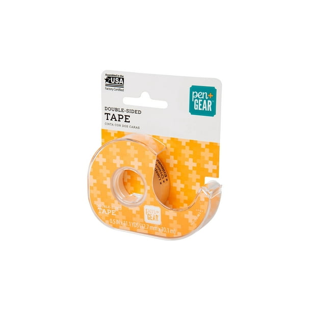 Pen + Gear Double Sided Tape, Clear, 1/2" x 400", 1 Roll with Dispenser