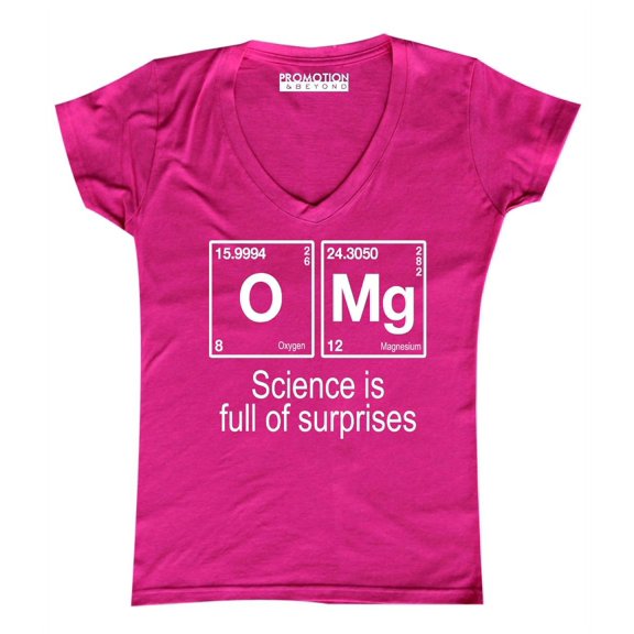 P&B OMG Element Science is Full of Surprises Women's V-neck, Pink, 2XL