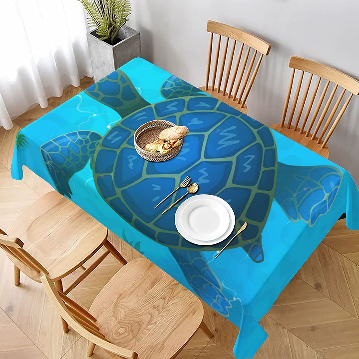 Turtle Underwater Aquatic Tablecloth Rectangle Washable Table Covers For Indoor And Outdoor Party Wedding Picnic Dec 60 90 Inches Walmart Canada