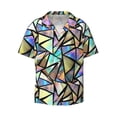 thumbnail image 2 of Lsque Colored Glass print Men's Cuban Collar Short Sleeve Shirt Summer Beachwear Casual Button Down Fashionable Vacation Leisure Shirt-X-Large, 2 of 7