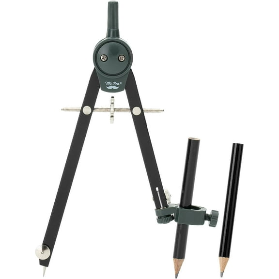 Mr. Pen- Compass for Geometry, Black, Compass with Pencil, Drawing Compass Drawing Tool
