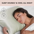 thumbnail image 4 of Funda de almohada de satén Kitsch Softer Than Silk Queen Sage Green, 4 of 9