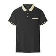 thumbnail image 4 of DDAPJ pyju Big and Tall Polos for Men Short Sleeve Contrast Collar Golf Shirt Lightweight Moisture Wicking Collared T-Shirt with Pocket Lightning Sales of Today Black XXXXL, 4 of 6