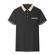 thumbnail image 4 of Camisetas Elvqul de Hombre Polo Negro Playa sin Estampado Manga Corta con Solapa Botones, 4 of 5