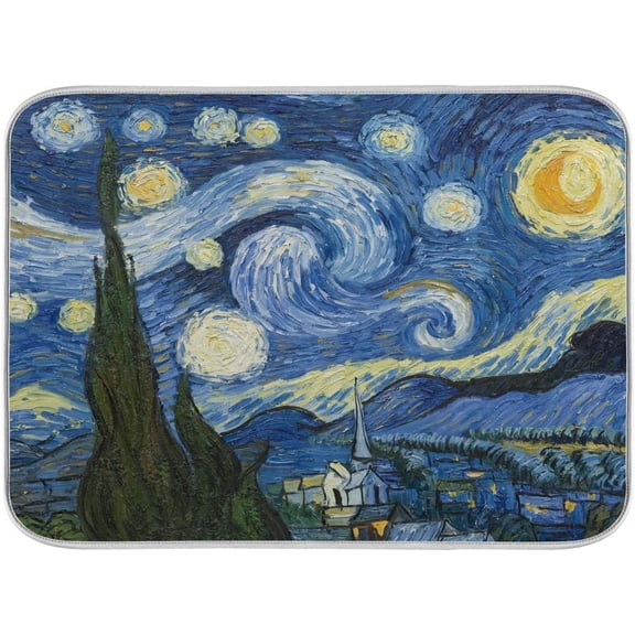 SM-XLHN Halloween Pumpkin Purple Dish Drying Mat Water Absorption Tableware Drying Mat for Kitchen Countertop Home Decoration, 16 x 18 Inch Non Slip Dish Mats, Heat Resistant Countertop Protection