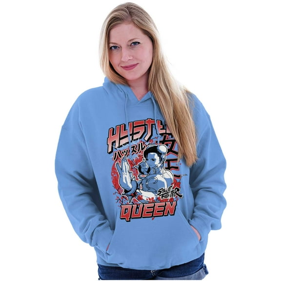 Street Fighter Chun Li Hustle Queen Hoodie Sweatshirt Women Brisco Brands S