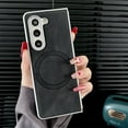 thumbnail image 4 of SaniMore for Samsung Galaxy Z Fold 3 Case, PU Leather with Hinge Protection, Wireless Charing Shockproof TPU Bumper for Girls Men Slim Anti-drop Magnetic Car Mount for Samsung Z Fold 3, Brown, 4 of 8