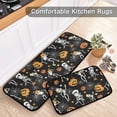 thumbnail image 5 of SKYSONIC Skeletons Pumpkin Spider Web Kitchen Rugs 2 Pieces, Funny Jack-o-Lantern Dancing Floor Mat Room Area Rug Washable Carpet Perfect for Living Room Bedroom Entryway, 5 of 7