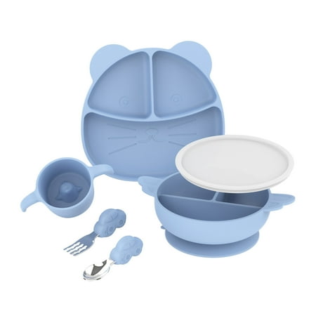 

MPWEGNP Cute Dinosaur Plates Baby Utensils Silicone Plate Silicone Baby Plates