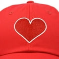 thumbnail image 2 of DALIX Big Heart Womens Hat Embroidered Baseball Cap in Red, 2 of 6