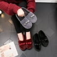 thumbnail image 3 of Zapatos de algodón Zapatos de mujer Otoño e invierno Zapatillas de algodón con forro polar cálido Zapatos de piel Estilo coreano Zapatillas bajas planas sin cordones, 3 of 6