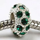 Pandora Rhinestone Dark Green Rhinestone Crystal Charm Bead. Compatible With Most Pandora Style Charm Bracelets. ()