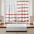thumbnail image 2 of Ambesonne American Kitchen Curtains, Vector Grunge Texture, 55"x39", White Blue and Vermilion, 2 of 3
