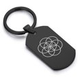 thumbnail image 1 of Stainless Steel Sacred Geometry Seed of Life Dog Tag Keychain Circle Ring, 1 of 2