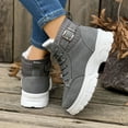 thumbnail image 3 of Snow Boots for Women 2025 Winter Waterproof Slip on Ankle Booties Fleece Lined Walking Outdoor Shoes Lace up Sneakers, 3 of 8