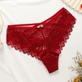 thumbnail image 3 of vigerkar Sexy V-Back Criss Cross Panties Women Floral Lace Underwear Women's Cut Out Lingerie Briefs Red, XL, 3 of 6