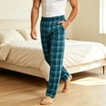 thumbnail image 6 of Zenithor Men's Pajama Pants Soft Comfortable Plaid Sleeping Bottoms Drawstring Elastic Waist Loungewear Winter Warmth S-XL Blue, 6 of 8