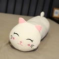 thumbnail image 3 of 25-100cm nuevo gato suave gigante de felpa almohada para dormir cojín Kawaii blanco negro marrón gato juguetes de peluche suaves niños niñas regalo, 3 of 5