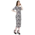 thumbnail image 3 of Moomaya Casual Party Bodycon Dresses For Women Printed Short Sleeve Midi Dress, 3 of 8